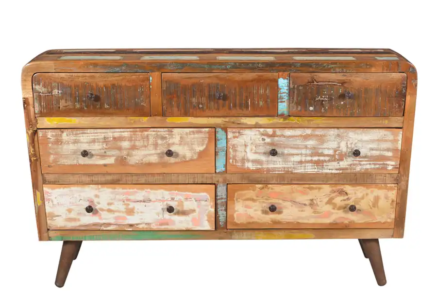 Reclaimed Wood Sideboard with 7 drawers (Knock Down) - popular handicrafts